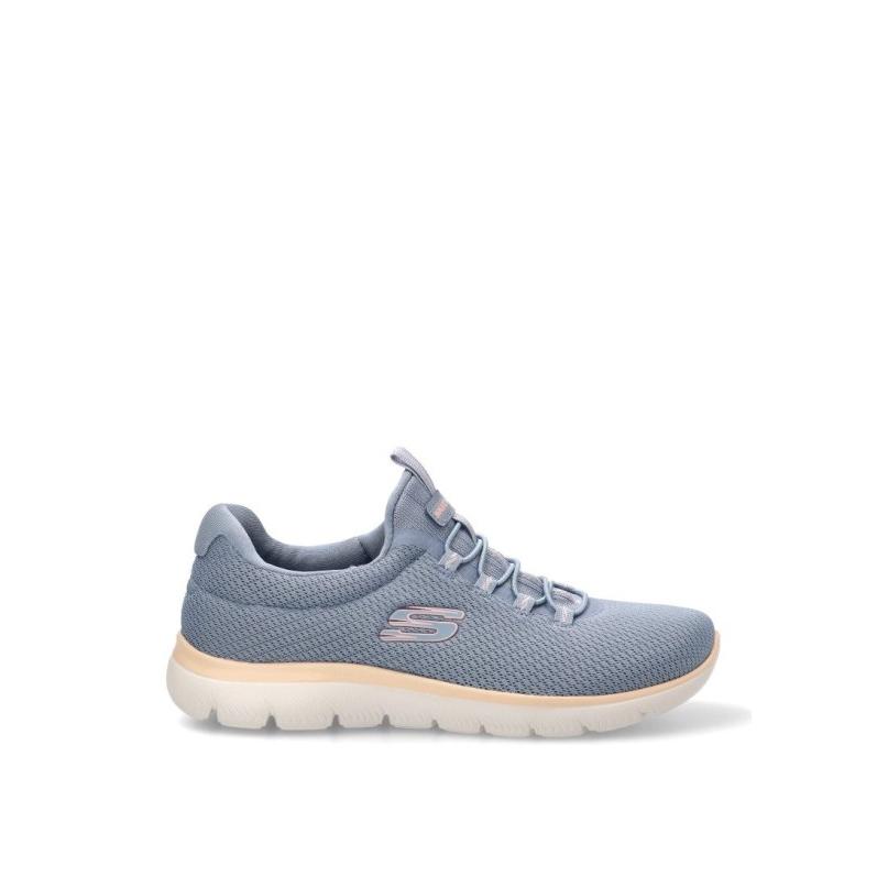Zapatillas Casual Skechers - Mujer - Suela Plana - Modelo 150268 - Color Azul