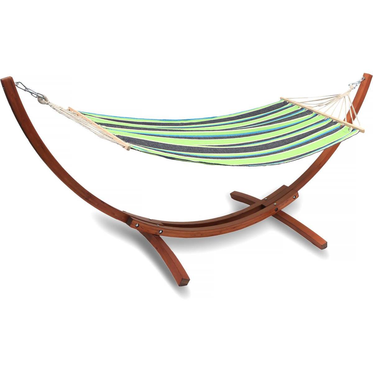 Habitat y Jardin - Hamaca de madera con lona de algodón "Dallas" - 3 m - Gris -