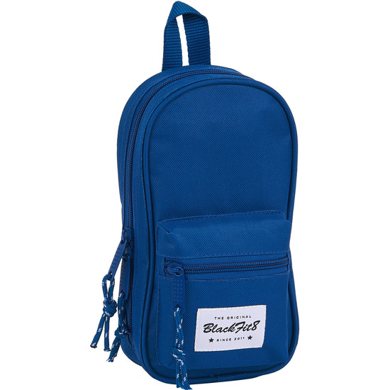 SAFTA - BLACKFIT8 OXFORD PLUMIER MOCHILA C/4 PORT. VACIO con 4 compartimentos - Plumier Mochila con 4 estuches incluidos sujetados con bolsillo de red y Doble tirador en cremallera principal para facilitar su apertura - Estuche diseño único by safta
