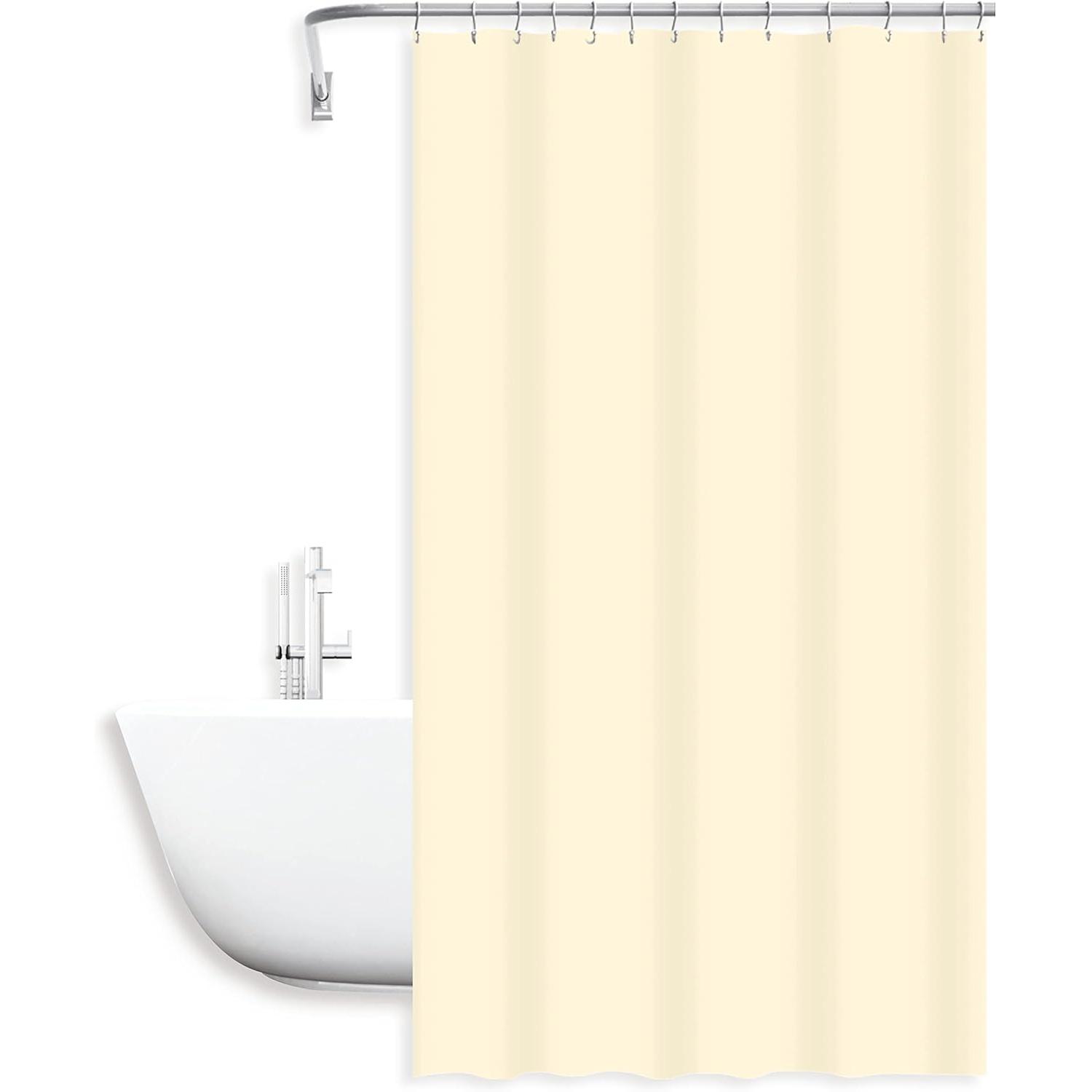 C.A | Cortina de Baño Impermeable | 180x180 cm | 100% Poliéster | Antimoho, Secado Rápido | Incluye 12 Ganchos