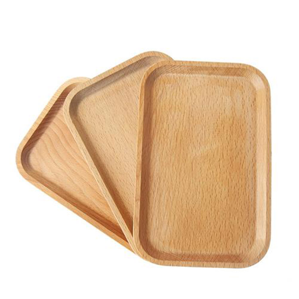 CA Bandeja clásica rectangular de madera para servir Vajilla Bandeja para servir Bandejas decorativas hechas a mano Bandeja de madera para comida