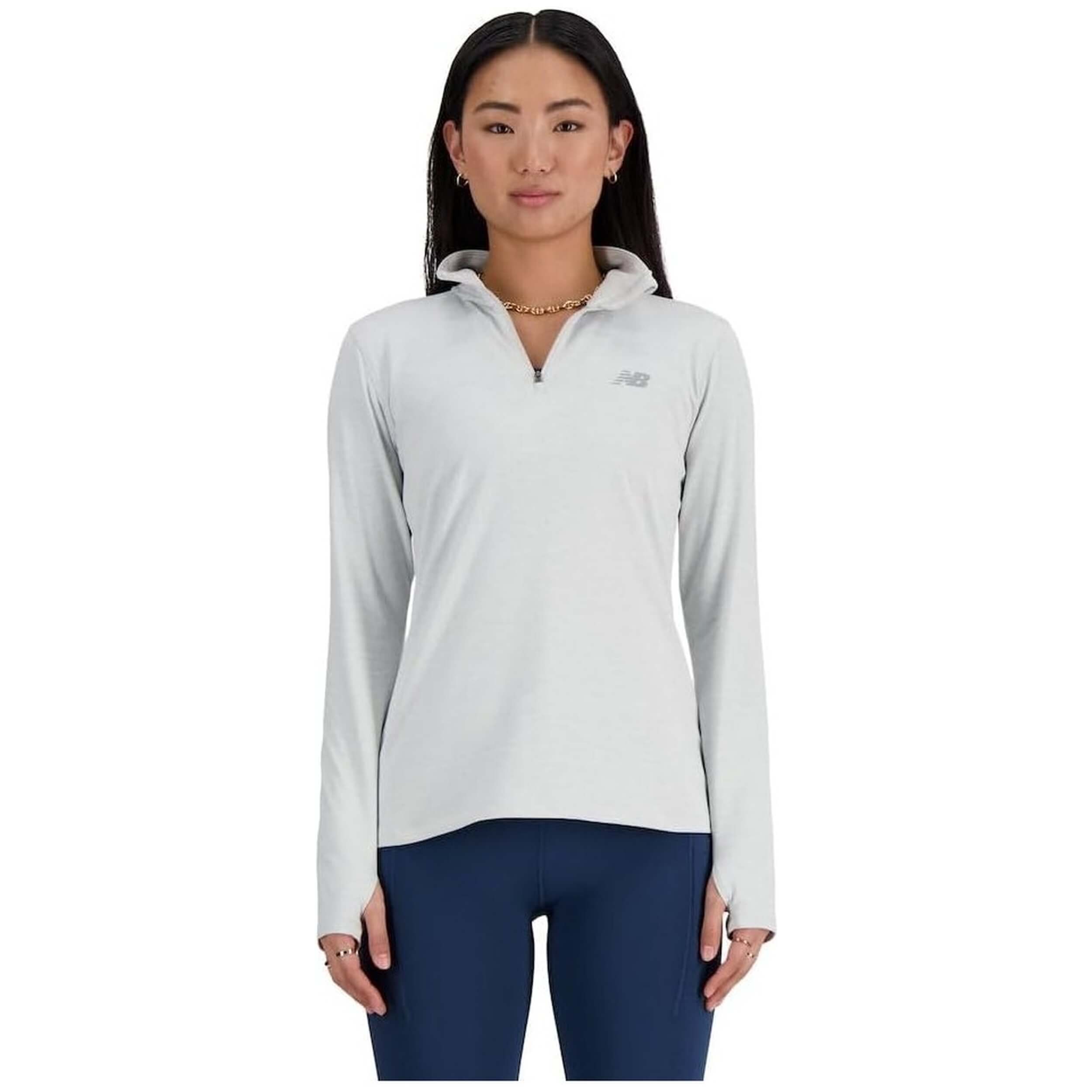 Camisetas De Manga Larga New Balance modelo WT41150AHH para Mujer en color Gris