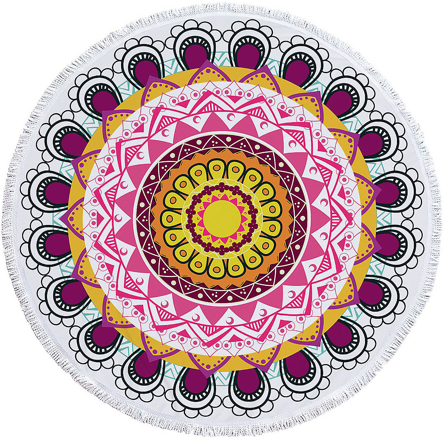 DAM.Toalla redonda ,tapete redondo multiusos 150cms, 205 GSM. Diseño. 150x150x2cm