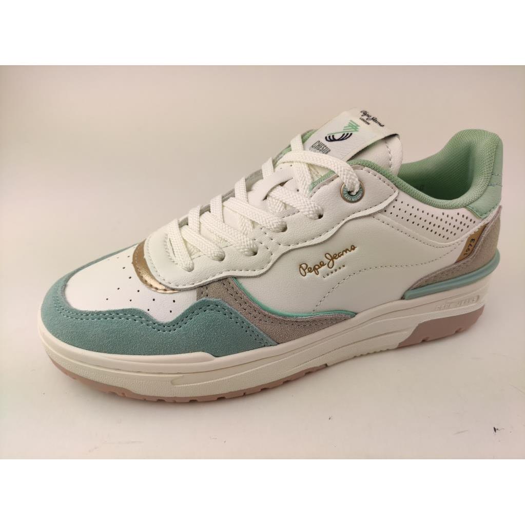 Pepe Jeans Sneaker Mujer Blanco y Menta