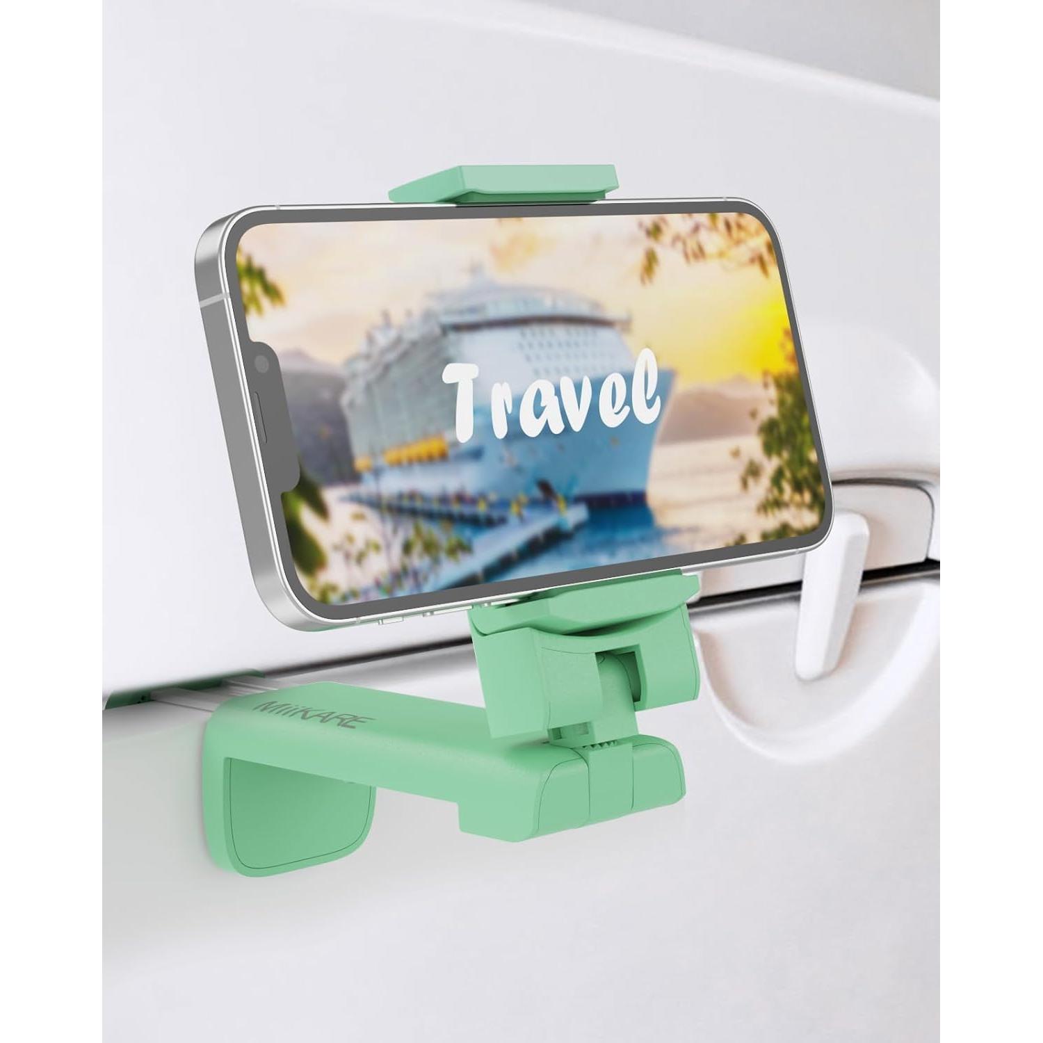 TK Manos para Volar con rotación de 362 Grados, Mesa Verde Soporte para teléfono esencial para Viajes en Avión, soporte universal para teléfono