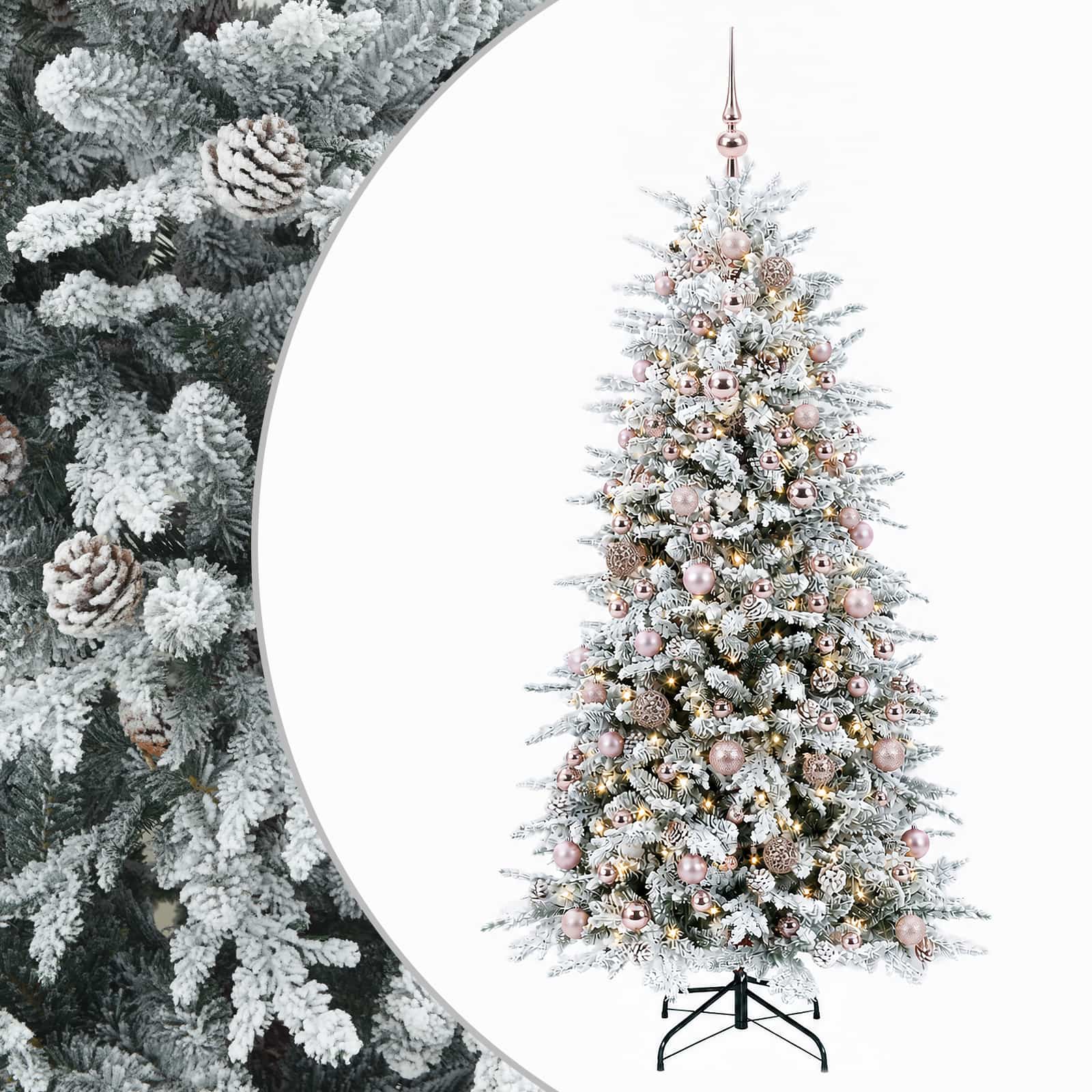 vidaXL Árbol de Navidad artificial con bolas 180 cm 300 LED