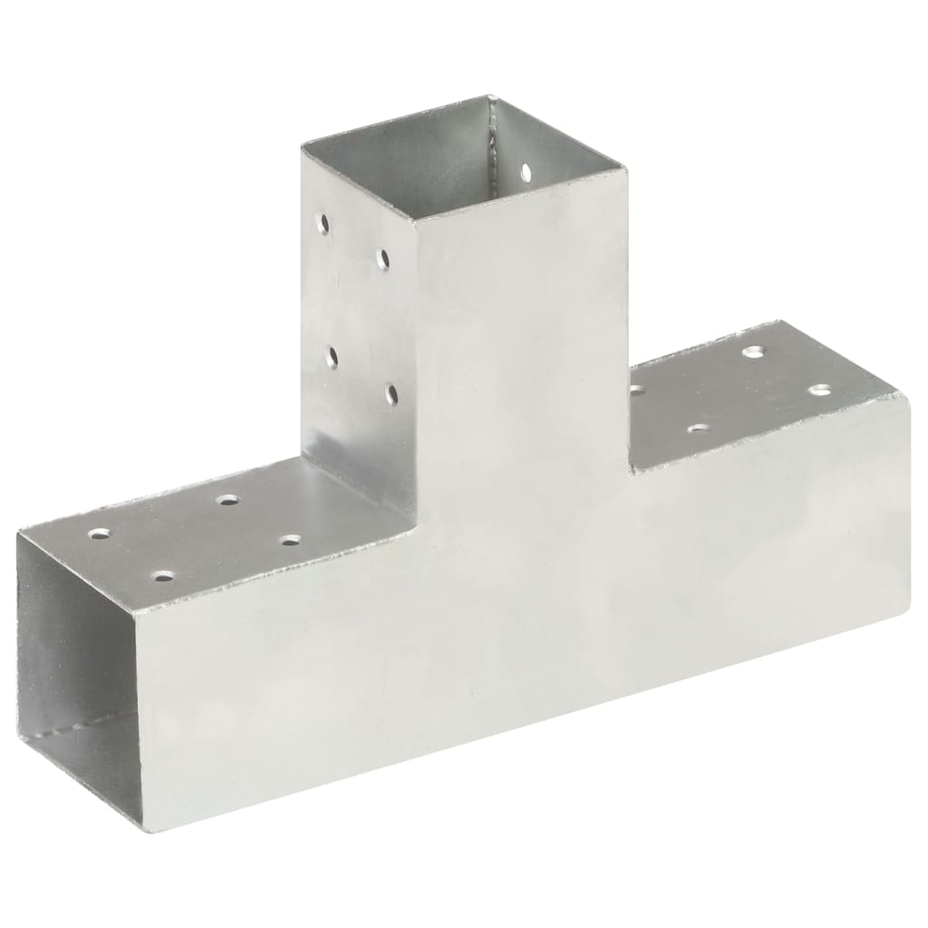 vidaXL Conector de Postes en Forma de T Metal Galvanizado Soporte Dimensiones 71 x 71 mm, 101 x 101 mm, 81 x 81 mm y mas