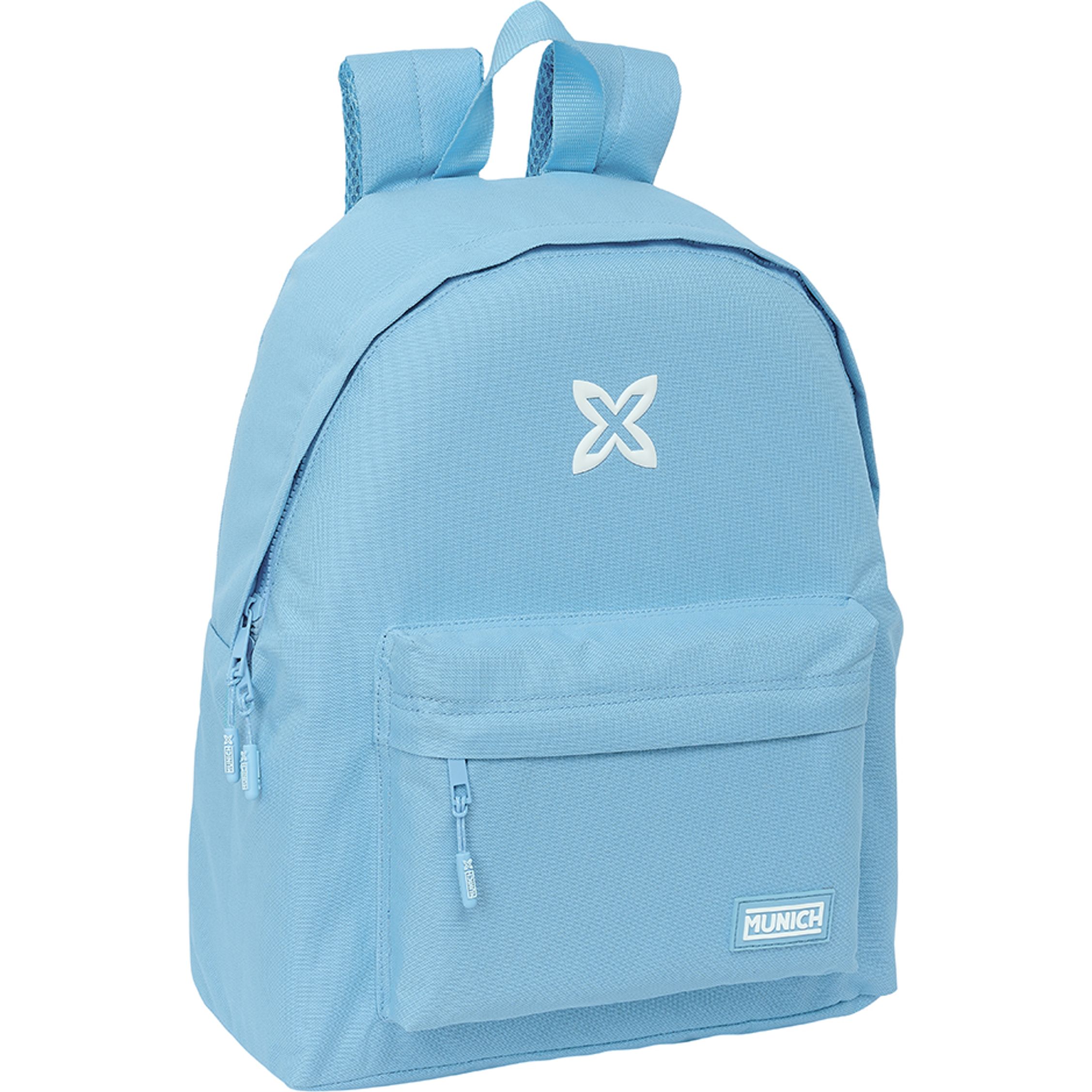SAFTA  MOCHILA MUNICH BASICOS "AZUL" - Mochila Escolar Licencia Oficial - Diseño Ergonómico - Amplio Espacio de Almacenamiento - Bolsillos Multifuncionales