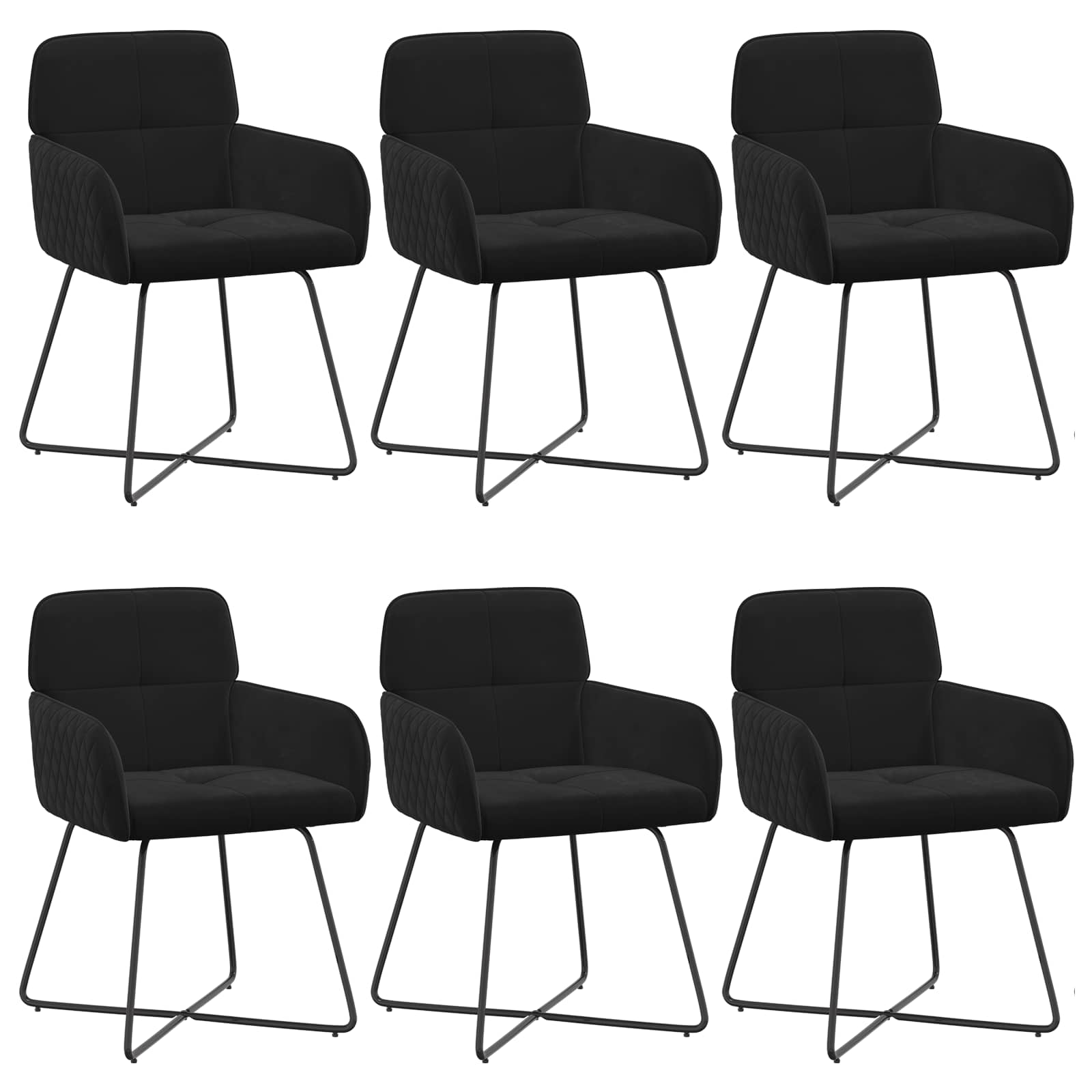 vidaXL Sillas de comedor 6 uds. Terciopelo  59 x 56.5 x 86 cm Multicolor