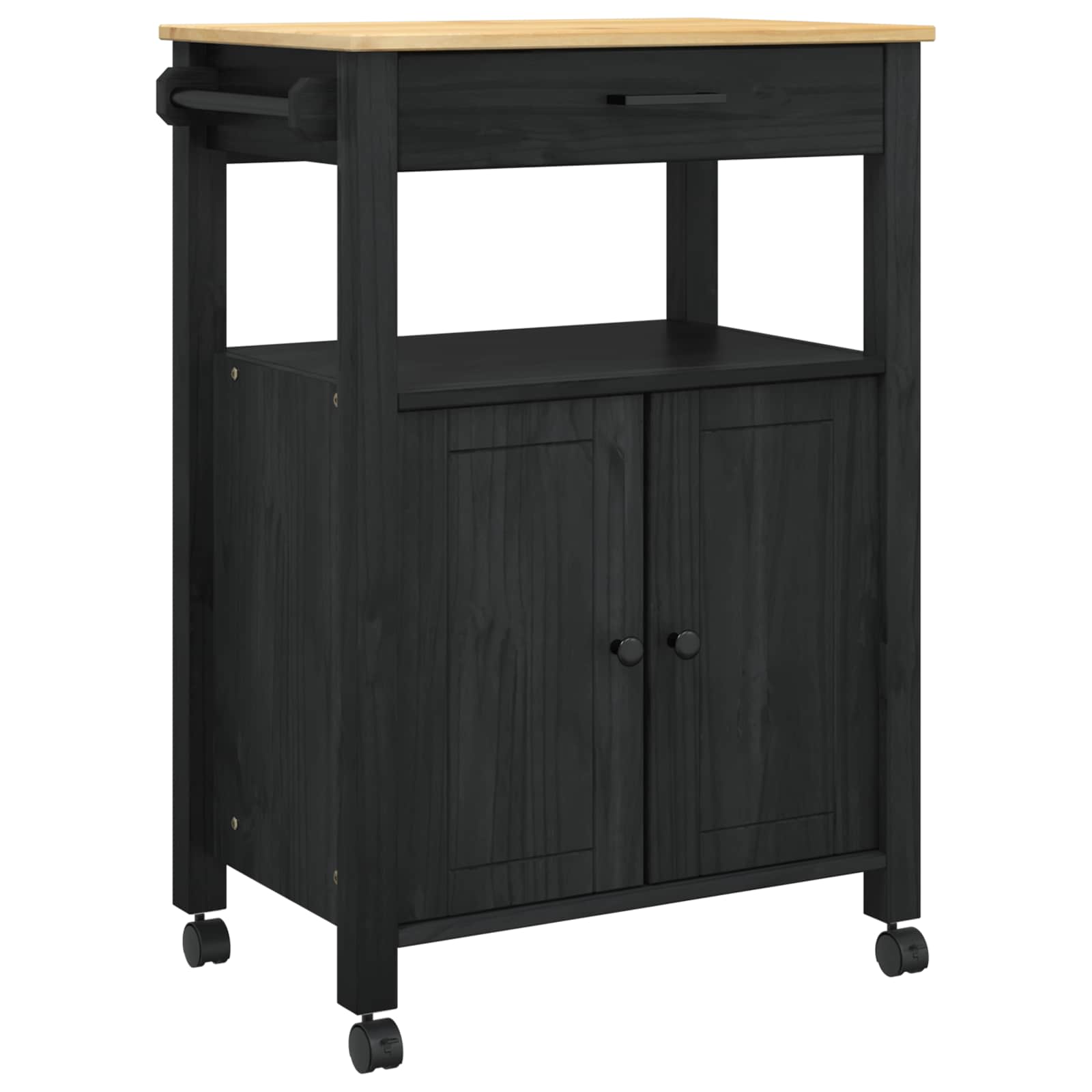 vidaXL Carro de Cocina MONZA Negro 60 x 40 x 88,5 cm