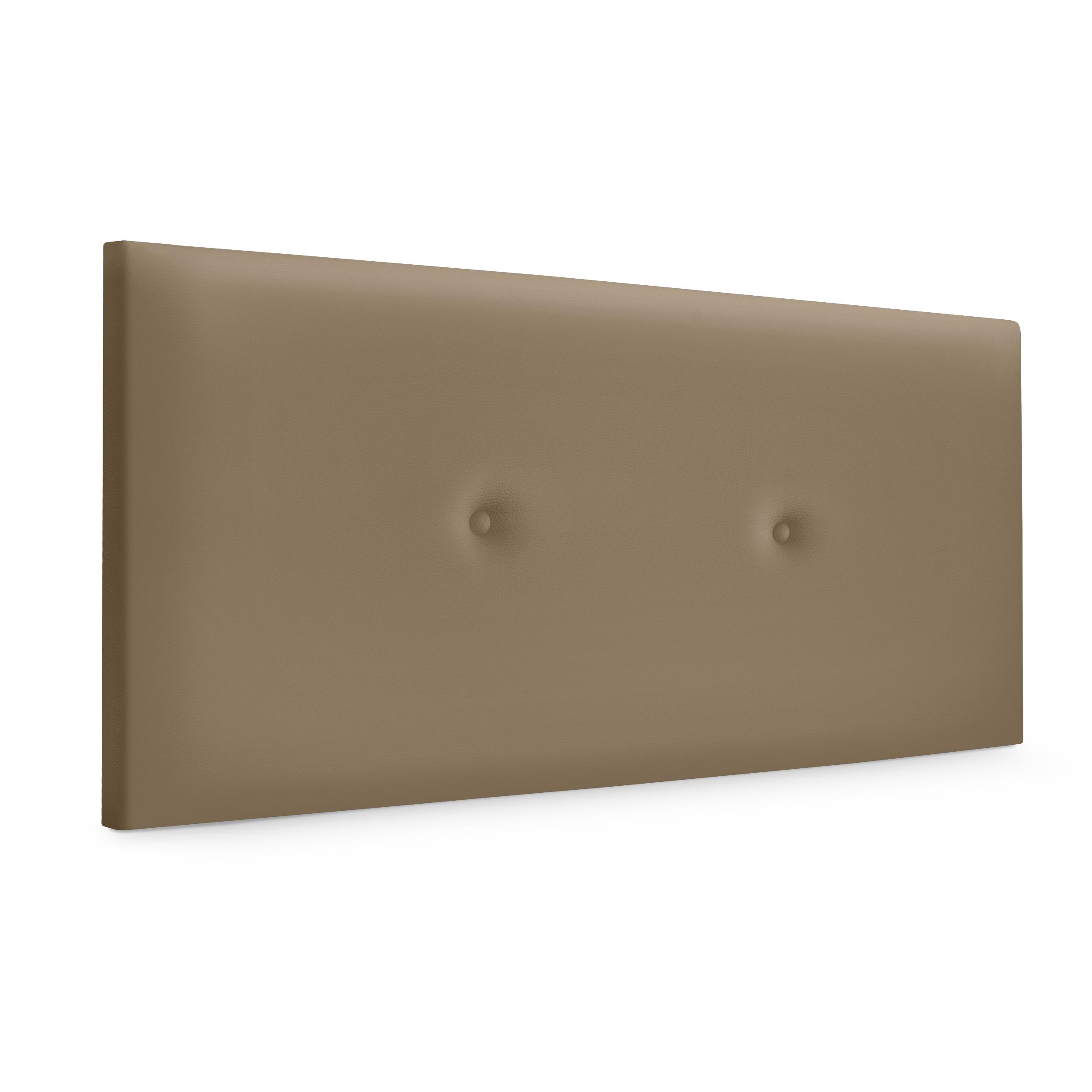 DHOME Cabecero de Polipiel o Tela Acualine Liso con Botones Tapizado Colores Cabezal Lujo Cama Dormitorio Moderno Acolchado (Marrón Claro Polipiel)