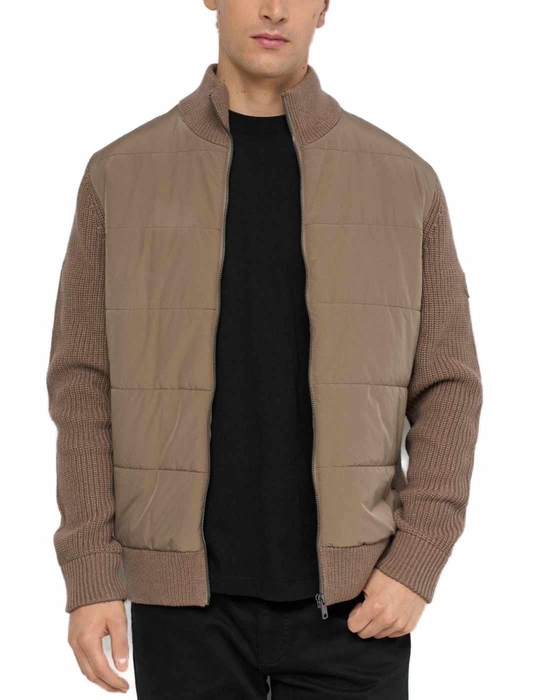 Chaqueta Salsa marrón claro guateada para hombre