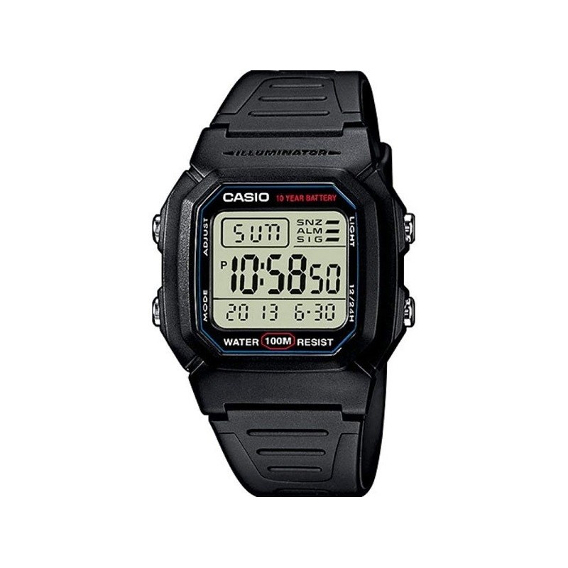 Reloj de Pulsera CASIO W-800H-1AV Digital para Hombre Color Negro W800H1AV
