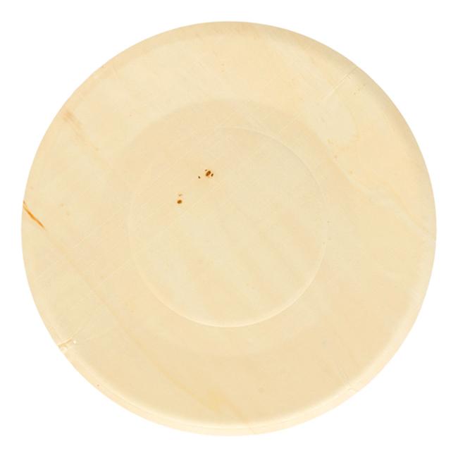 MONOUSO | Plato de Madera Redondo Ø21,5cm (50 Uds)