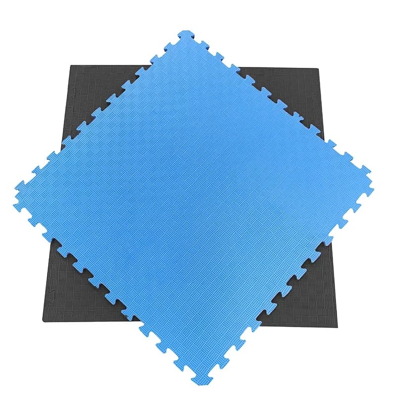 Arquiservi - Tatami de Goma EVA 100x100cm x20 mm Negro - Azul, Artes Marciales, Karate, Judo y Taekwondo. Antideslizante