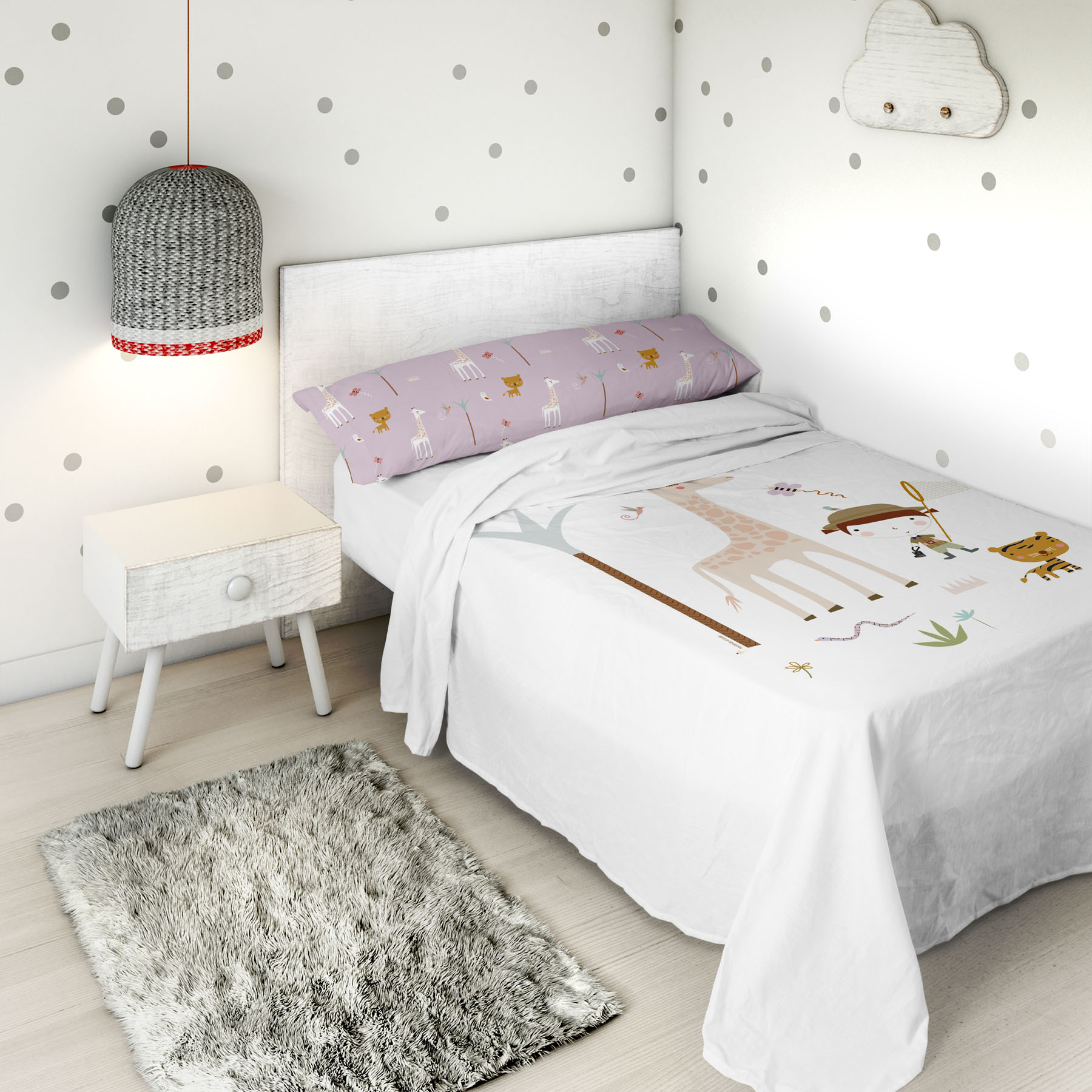 HACIENDO EL INDIO - Juego de Sábanas Infantil Estampado 2 Piezas 100% Algodón Extrasuave - Set de 2 Piezas Incluye Encimera y 1 Funda de Almohada - Cama 90/105 cm - Fabricado en España