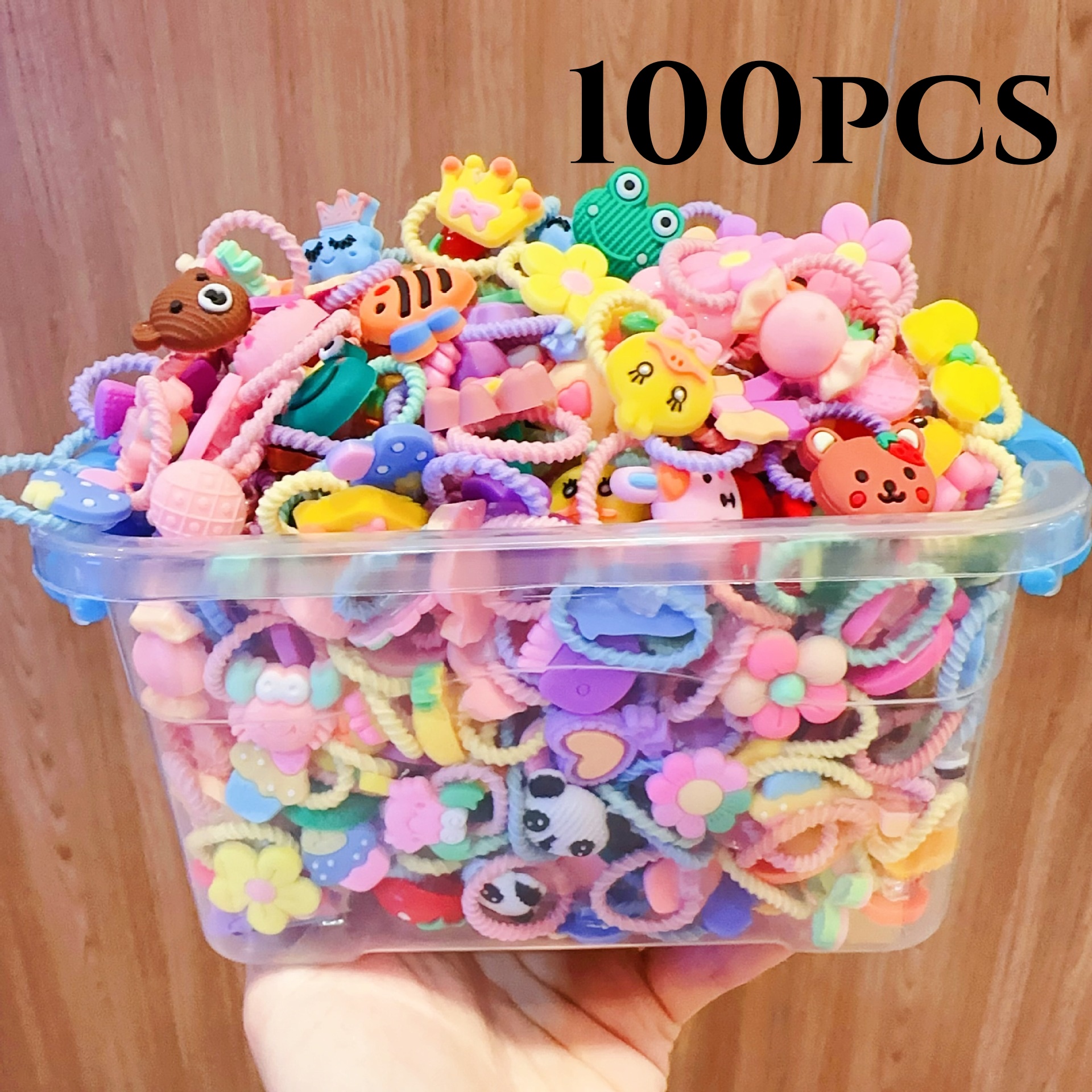 TK 20-100PCS Diademas De Goma De Dibujos Animados Para Niños Lindos Y No Dolorosos Diademas De Cabello Pequeños Anillos Elásticos Para Niños