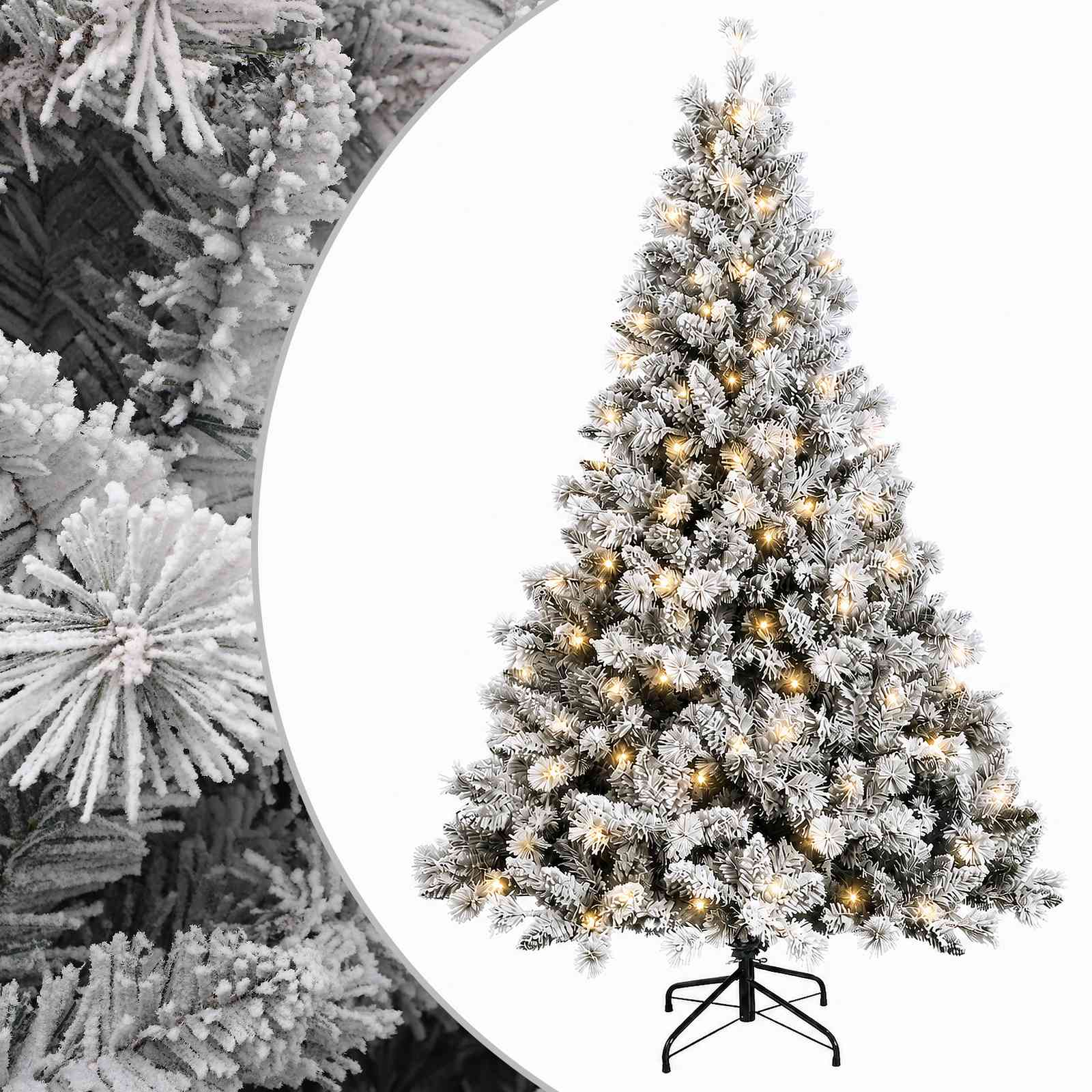 vidaXL Árbol de Navidad artificial con ramas articuladas 150 cm Verde / Verde y Blanco