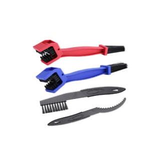 CA Cepillo de cadena Sollbry de 4 piezas para bicicletas y motocicletas, kit de herramientas para limpiar cadenas, para cadenas de engranajes de bicicletas MTB y motocicletas.