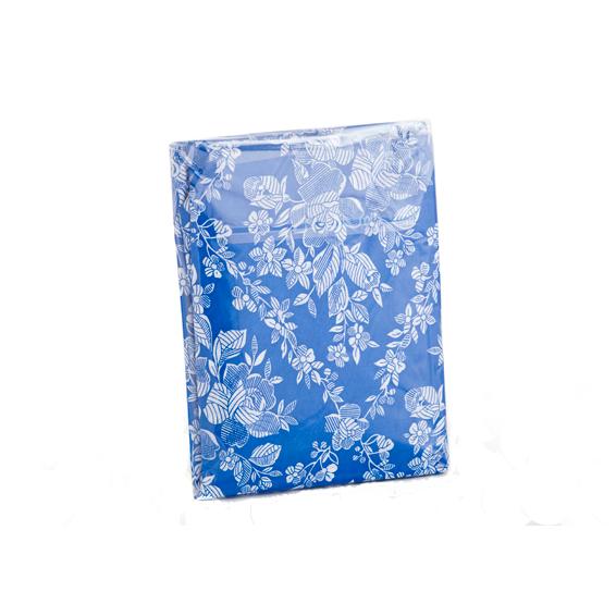 Funda de colchón protectora estampada de flores, en color azul para camas de 90, 135 y 150 cm, Marca Mimar.