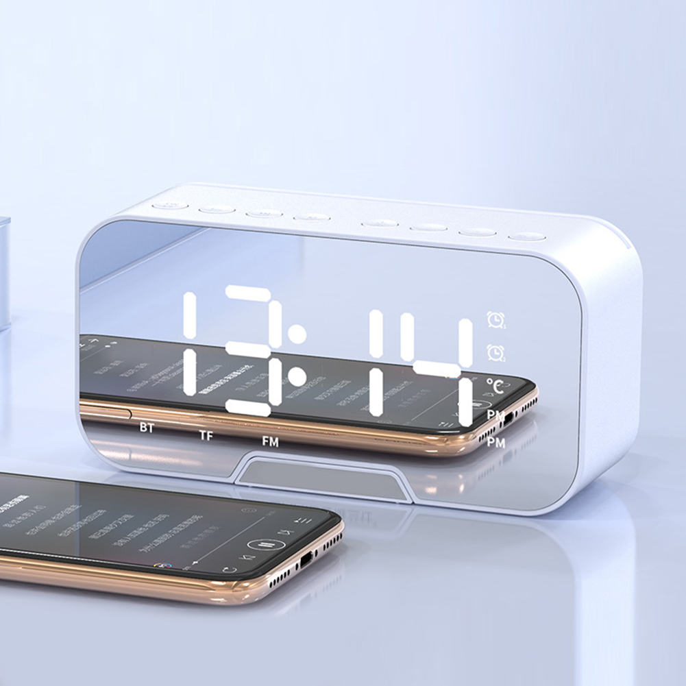 TK Reloj despertador recargable con configuración de reloj Dual, pantalla LED, reloj despertador para dormitorio y estudio