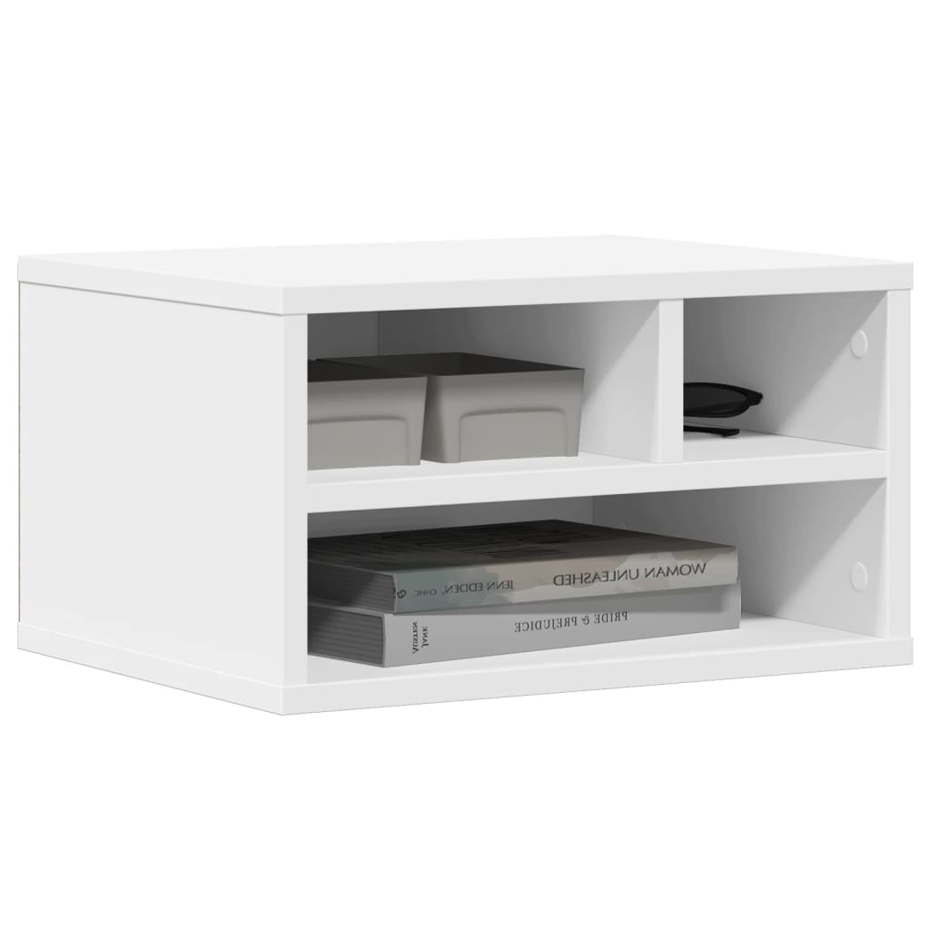 vidaXL Soporte de impresora madera ingeniería 40x32x22,5 cm Color Blanco,  Negro,  Gris hormigón y mas