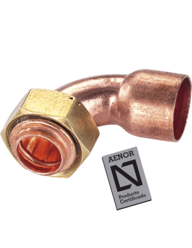 Racor Curvo 2 Piezas Ø22x1" Precintable 2AGCu Hecapo DPC221
