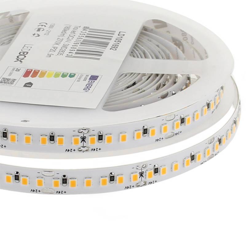 LEDBOX Tira LED Monocolor SMD2835, DC24V, 5m (120Led/m), 60W, IP20, Blanco frío. Tiras LED y Neones, Tiras Led 12V-24V DC
