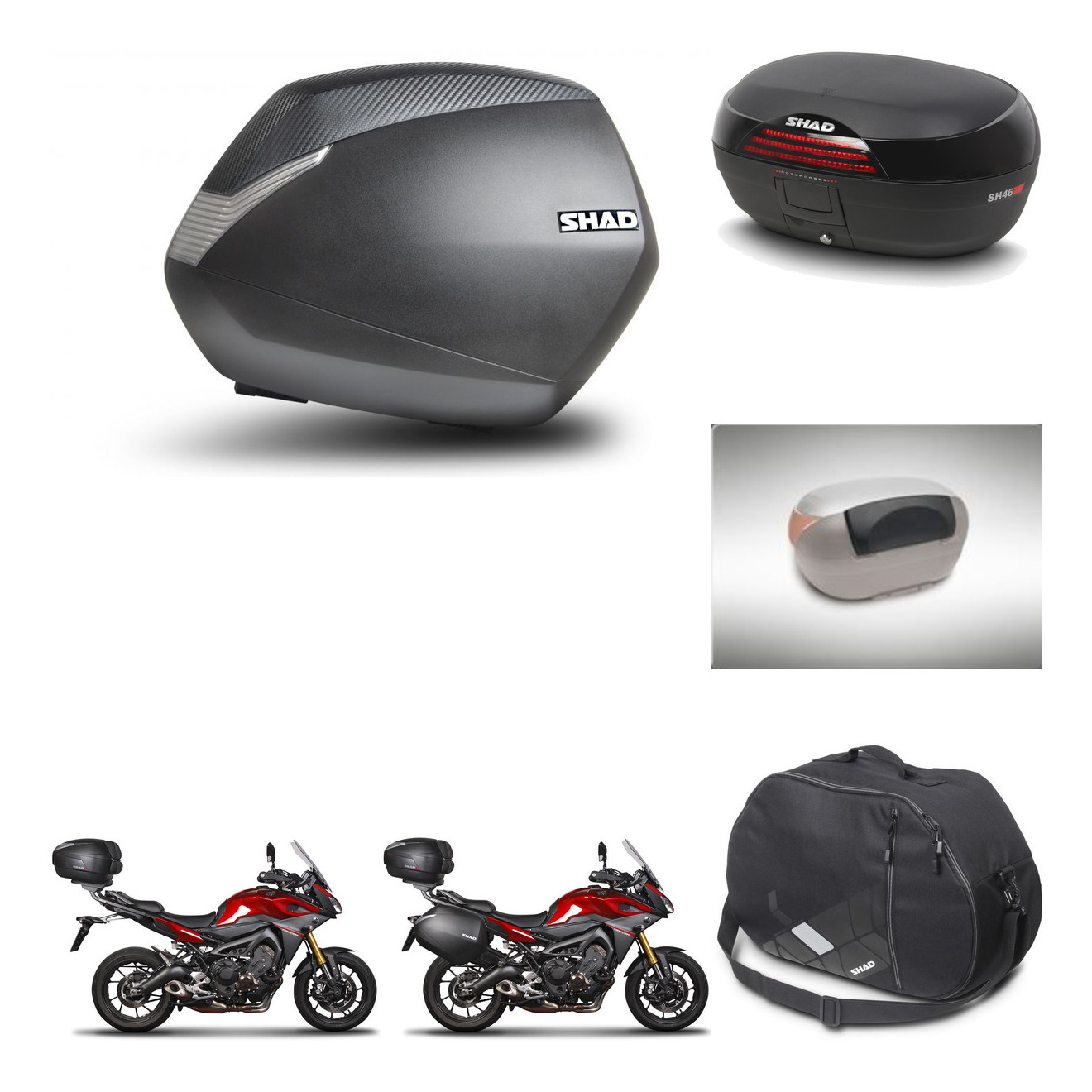 Baul Trasero + Maletas Laterales + Accesorios + Herraje 3P + Herraje Montaje Sh36 Sh 36 Sh46 Sh 46 New Model KIT-264964