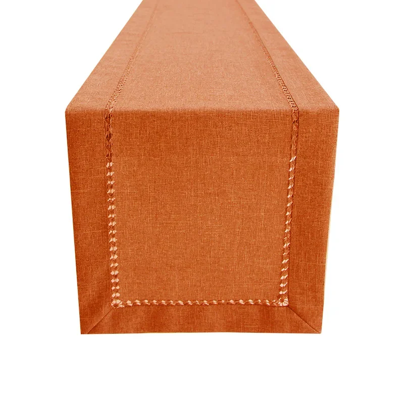 TK Mantel Rectangular Hecho a Mano Hemstitch Gris Para Mesa De Comedor O Armario 32x183CM Decoración Familiar Para Cocina