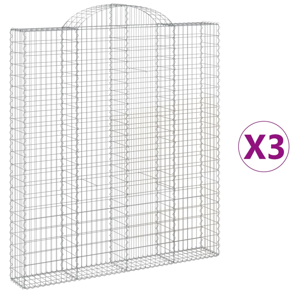 Cestas de Gaviones Vidaxl Forma de Arco Hierro 200 X 30 X 40/60 Cm