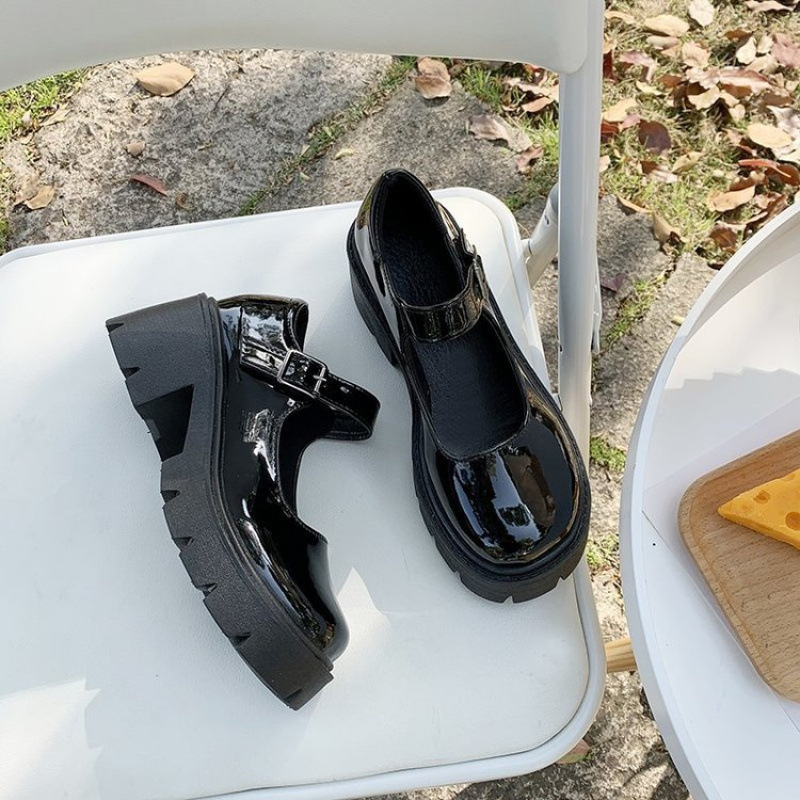TK Zapatos individuales de Suela Gruesa estilo University Mary Jane Japoneses para Mujer en primavera y