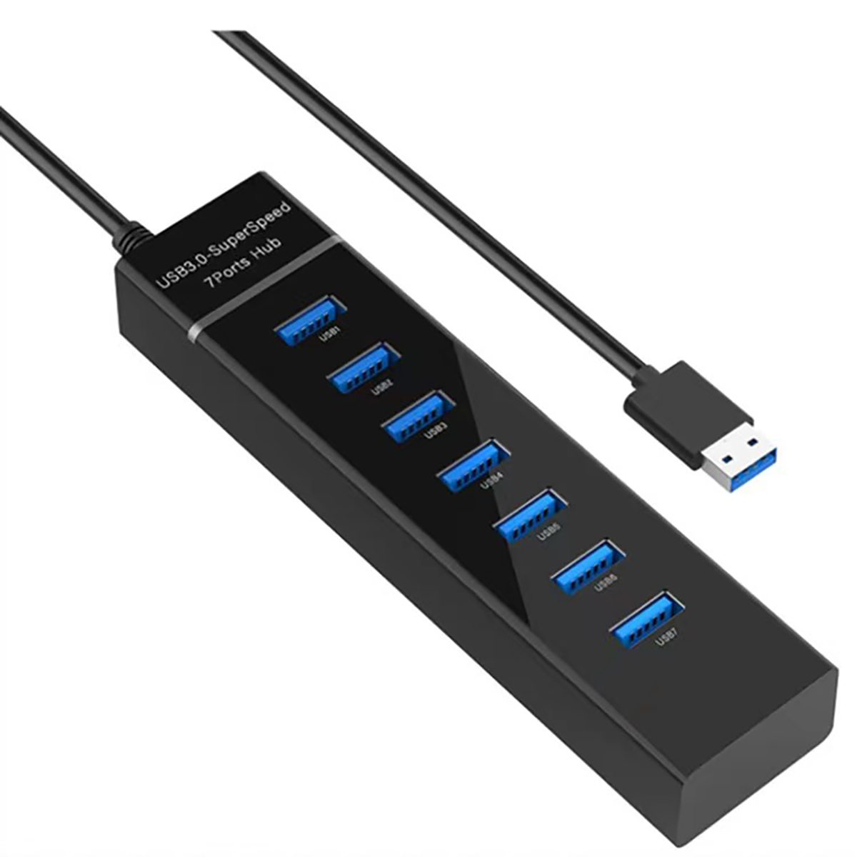 7 en 1 Hub con Interruptor Multiplicador de Puertos, Adaptador de Puerto Multi USB para PC, USB 2.0 con Cable 480 Mbps Speed Data Hub, USB 7 en 1 Puerto Múltiple para PC, Ratón, Teclado, Disco Duro, Impresora