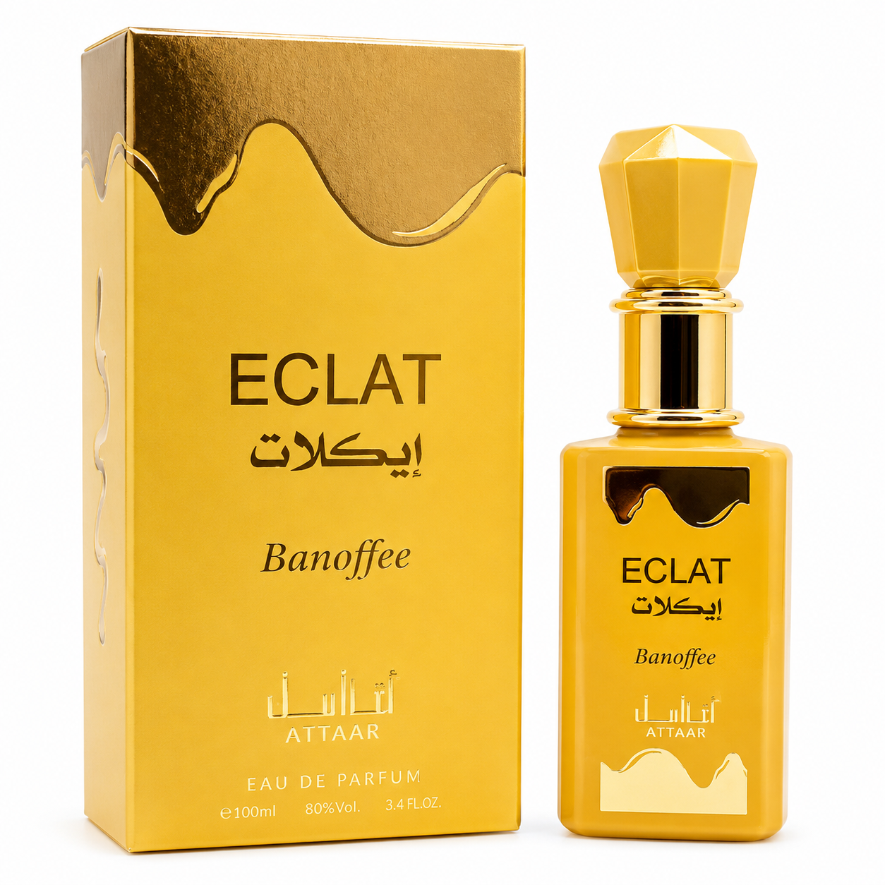 ECLAT Banoffee Eau de Parfum para Mujer 100 ml | Perfume Árabe Gourmand Dulce con Notas de Plátano, Caramelo y Vainilla | Fragancia Cremosa, Cálida y Envolvente Inspirada en el Postre Banoffee | EDP Femenino