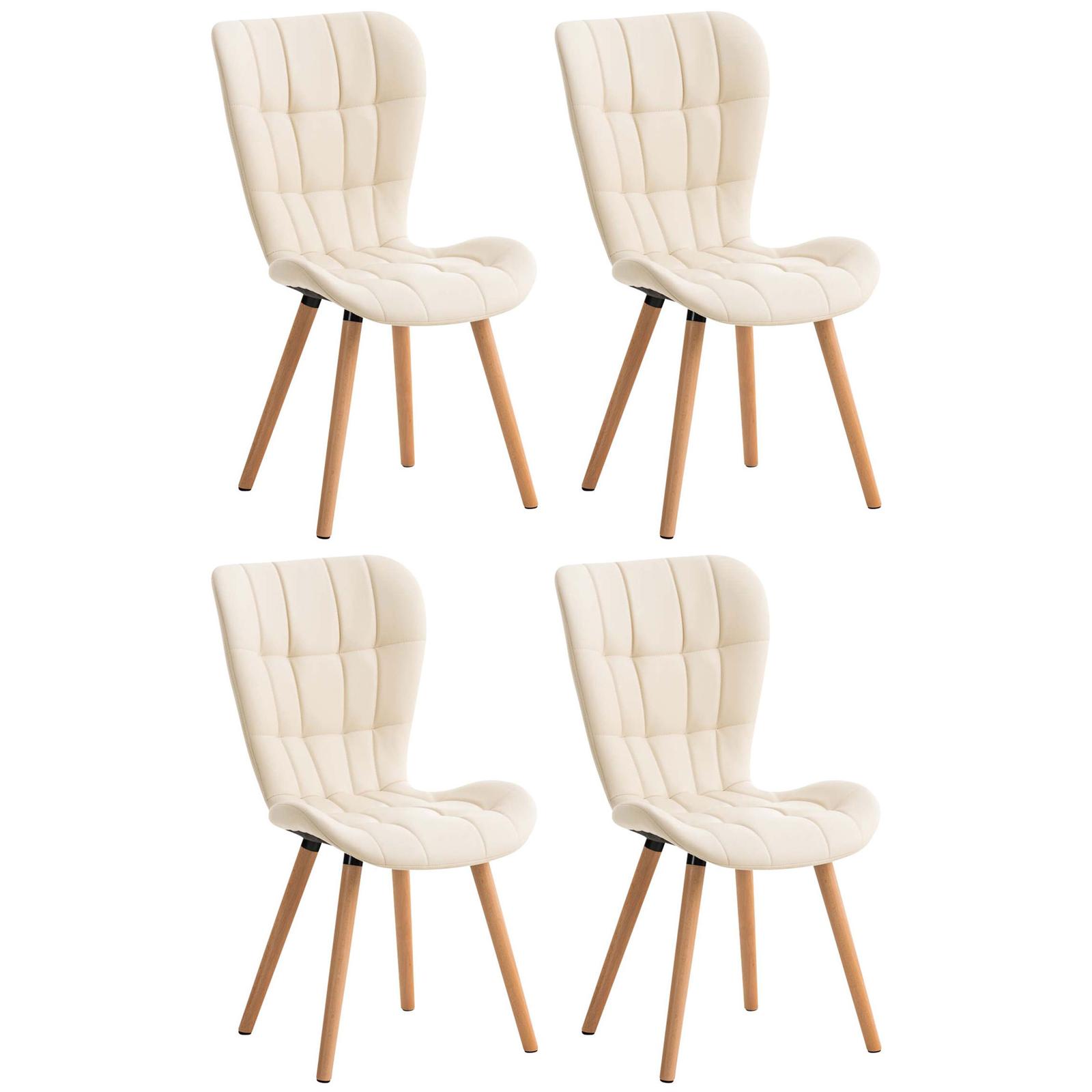 Juego de 4 silla de comedor Elda Crema