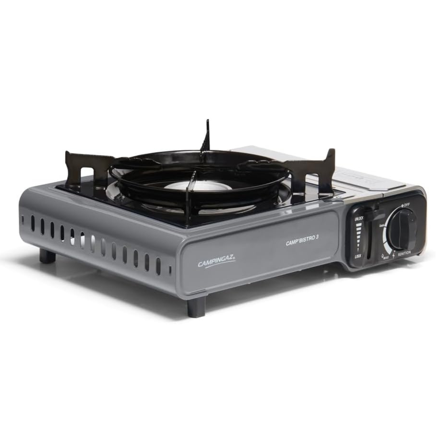 Campingaz Camp Bistro 3 - Hornillo Cocina Quemador Cartucho de Gas CP 250 de Camping Compacto, Encendido Piezo, Resistente con Protección contra Sobrecalentamiento, Estufa de Mesa, Ideal para Acampadas Cocinar en el Campo, Uso Exterior, Picnic. Portátil