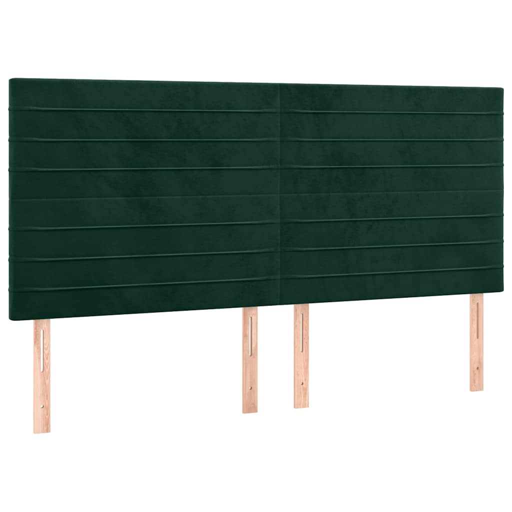 vidaXL Cabecero Terciopelo Verde Oscuro 160x5x118/128 cm