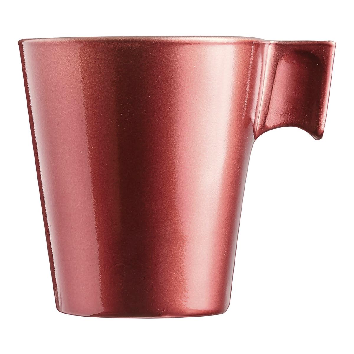 LUMINARC FLASHY Taza Vidrio 8CL Rojo Brillo Fabricado en Francia Reciclable