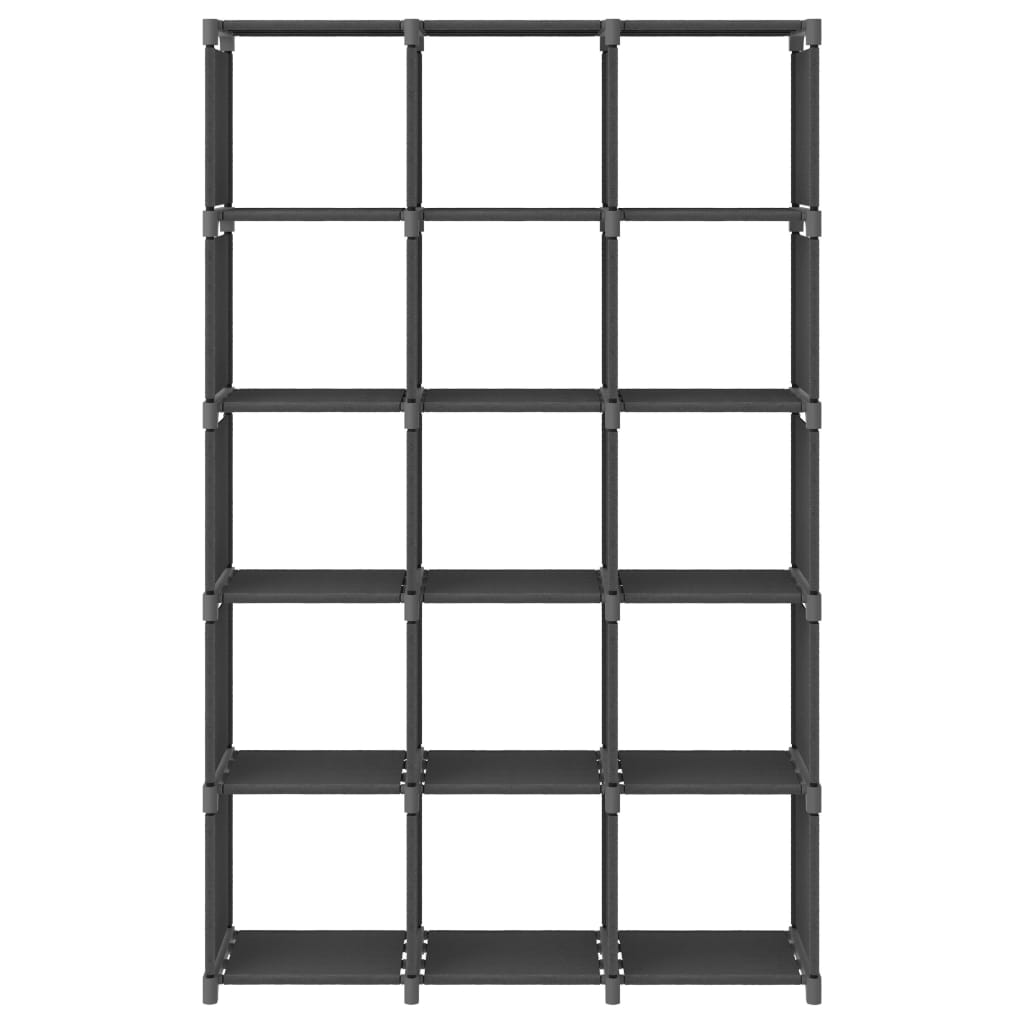 Vidaxl - Estantería de Tela 15 Cubos 103x30x175,5 Cm - Negro/Gris