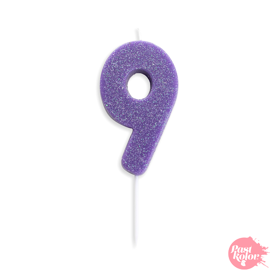 Vela Cumpleaños Gigante - Número 9 | Incluye Clavo | Base para Clavar | Material Parafina | Alto 12 Cm