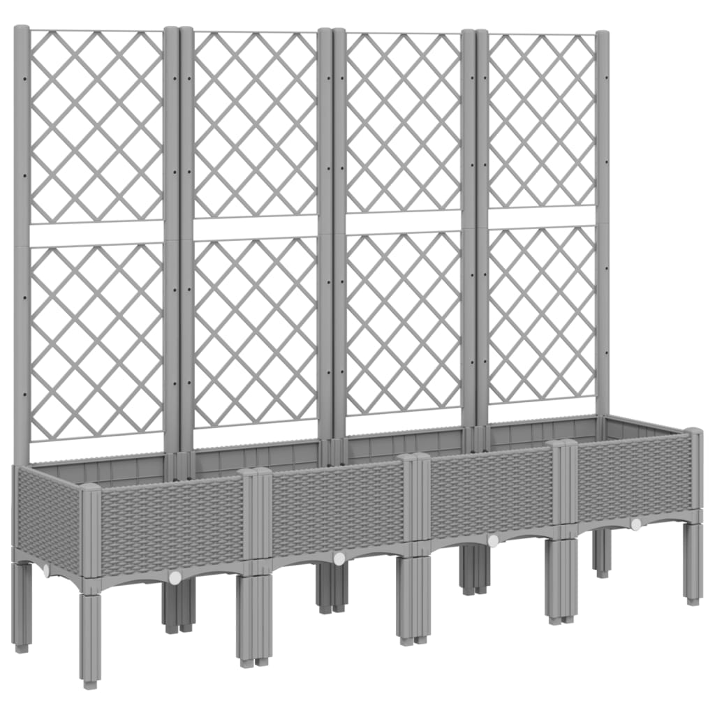 vidaXL Jardinera con enrejado PP 160x40x142 cm Color Gris, Gris claro, Negro y mas