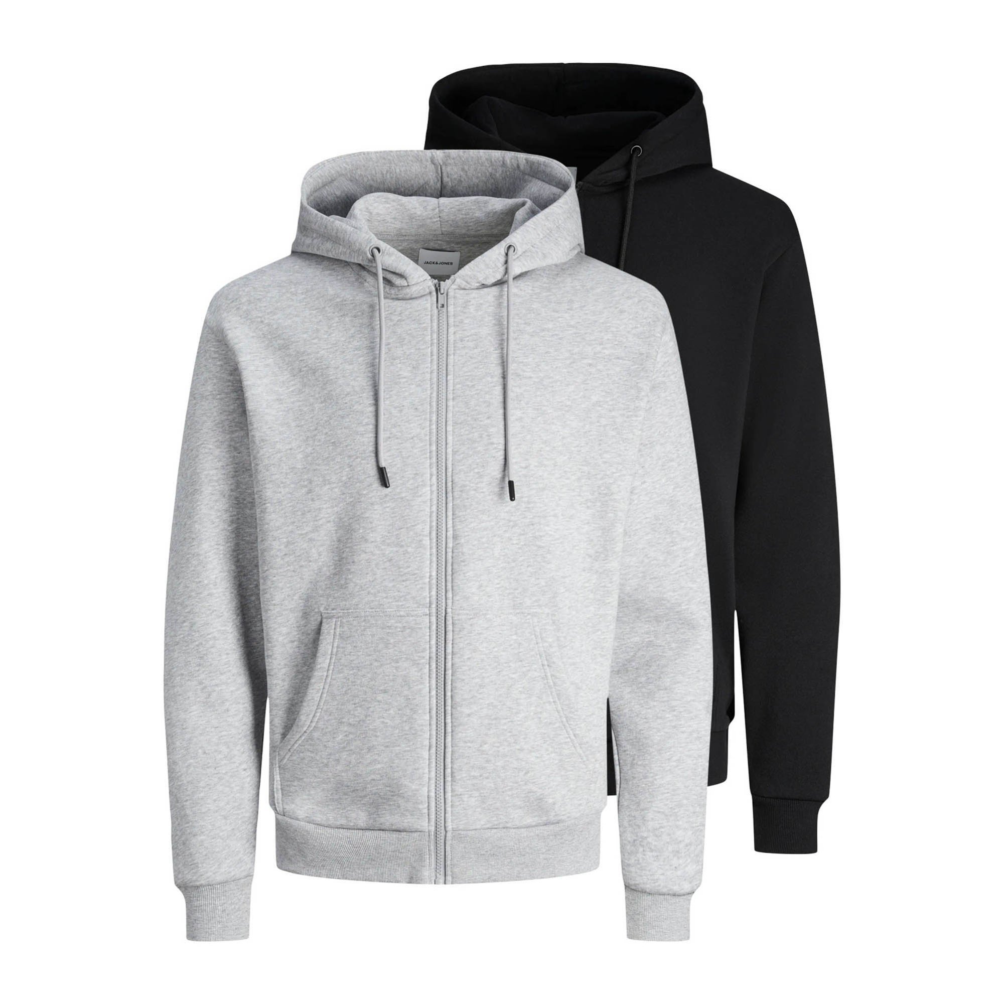 JACK&JONES Sudaderas con capucha para hombre, pack de 2 - JJEBRADLEY SWEAT ZIP HOOD, capucha, liso JJEBRADLEY SWEAT ZIP HOOD