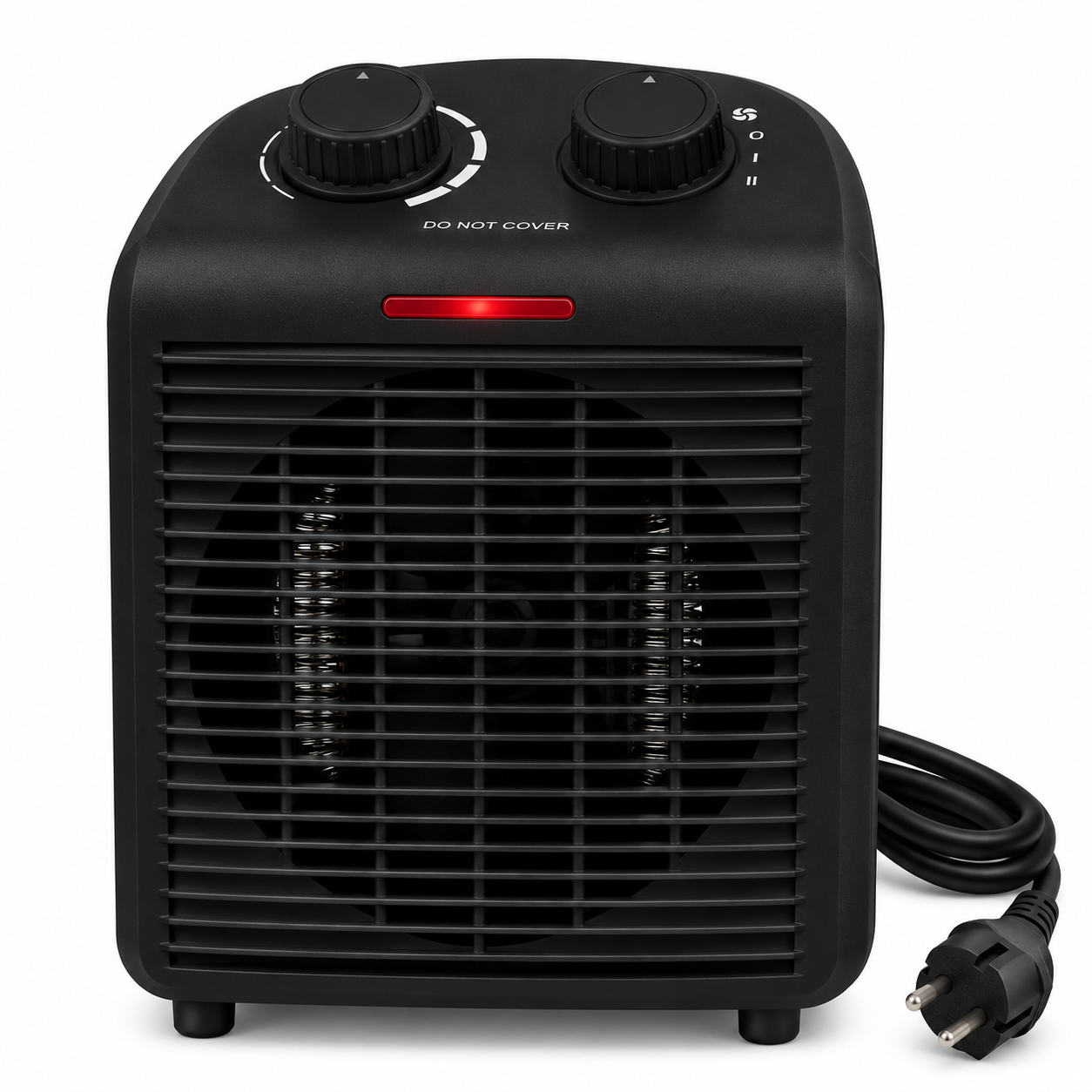 Calefactor Eléctrico Portátil 2000W, Termoventilador de Aire Caliente con 2 Niveles de Potencia 1000W/2000W, Función Ventilador, Termostato Ajustable, Protección contra Sobrecalentamiento y Antivuelco, Calefactor Compacto para Hogar, Oficina y Dormitorio