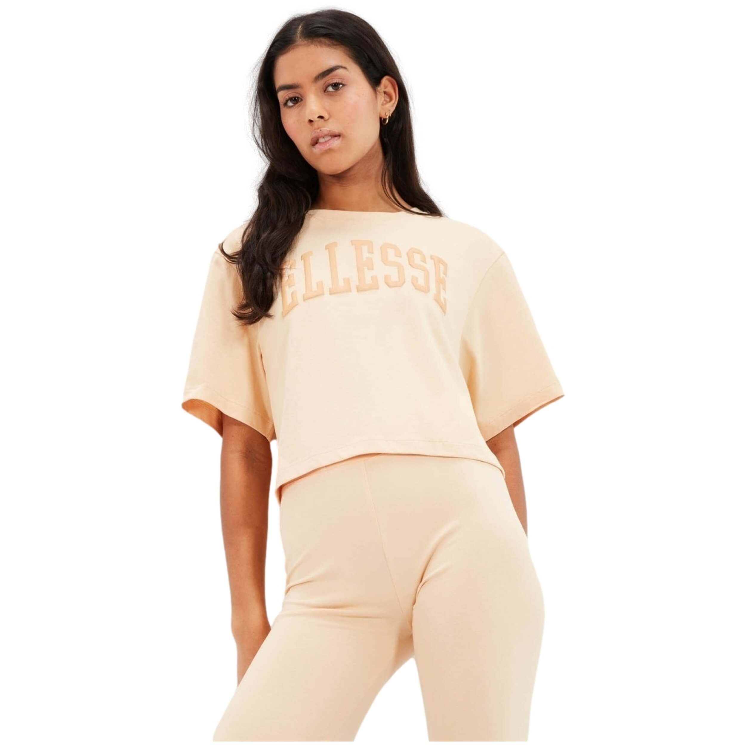 Camiseta De Manga Corta Ellesse modelo Camiseta crop Lanetto para Mujer en color Beige