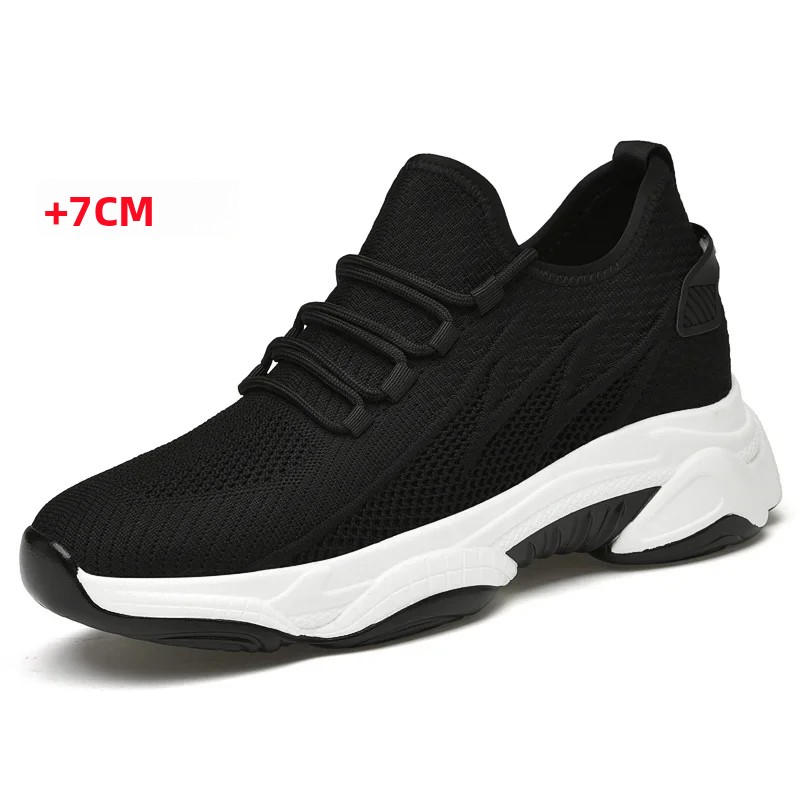 TK Zapatos De Verano Para Hombre Con Elevador Transpirables De Malla Zapatillas De Aumento De Altura De Exterior Casual Blanco Zapatos Más Altos