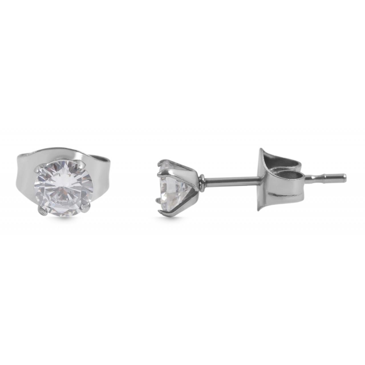 Akzent® Pendientes com Zircônia em Aço Inoxidável