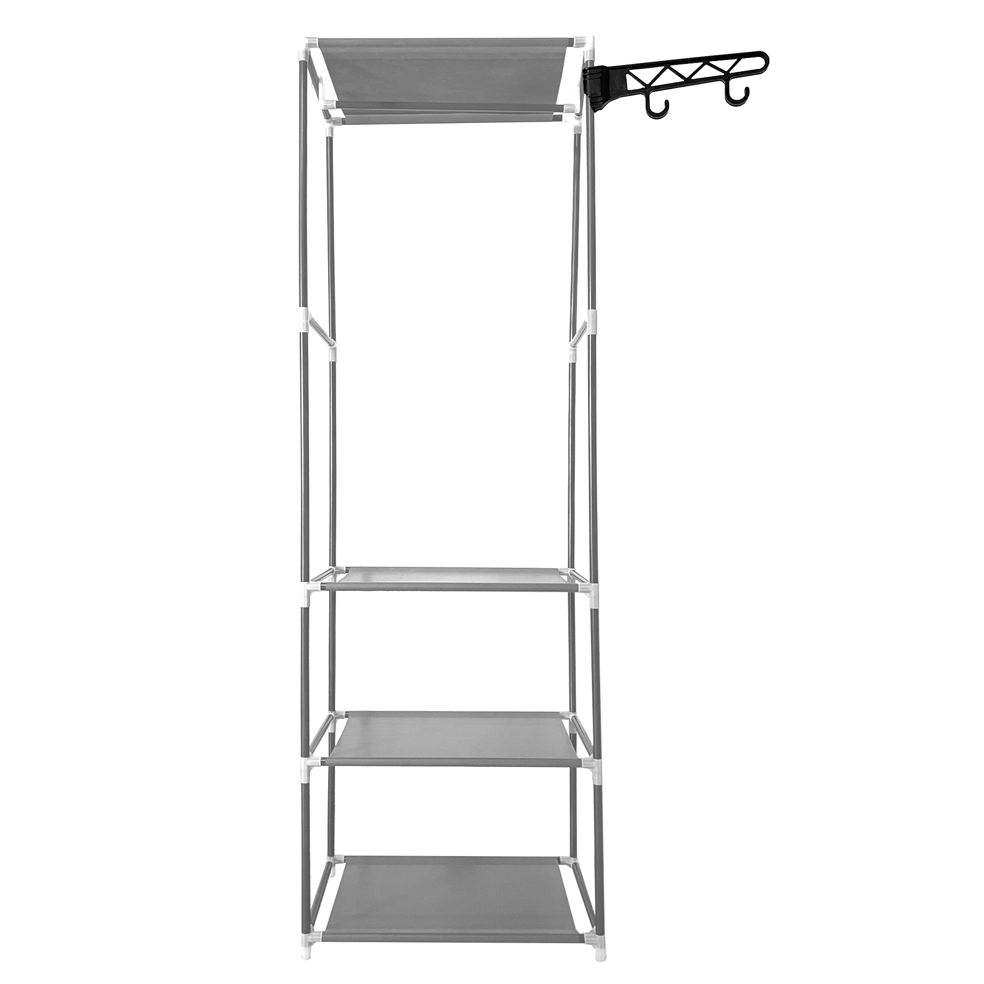 Armario Vestidor Static Nyana Home 170x55x35cm 3 Baldas 1 Colgador Barra Superior 1 Colgador Lateral Organización Hogar Chaquetas Complementos Sombreros - Transforma Tu Habitación