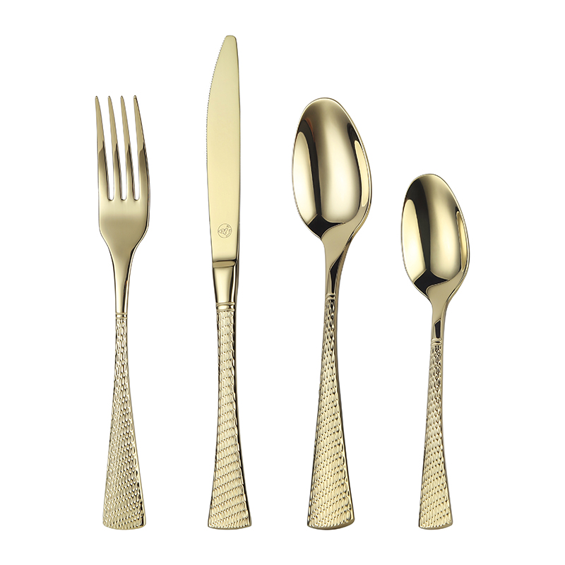 Cubertería Profesional de Acero Inoxidable 18/0, 24 Piezas para 6 Personas, Acabado Dorado Brillante de Alta Calidad, Incluye Cuchillos, Tenedores, Cucharas y Cucharillas, Apta para Lavavajillas, Ideal como Regalo con Bolsa – Mr. Spoon