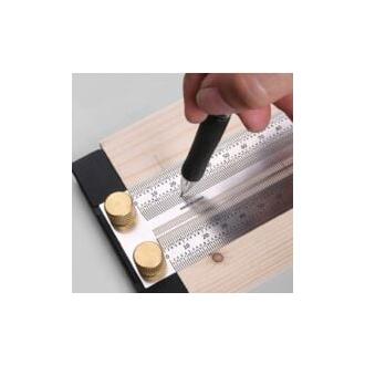 CA Regla en T de ultraprecisión para marcar madera Sollbry, herramienta de medición y escuadra, herramienta de marcado de calado, regla de medición para carpintería con tapa (300 mm)
