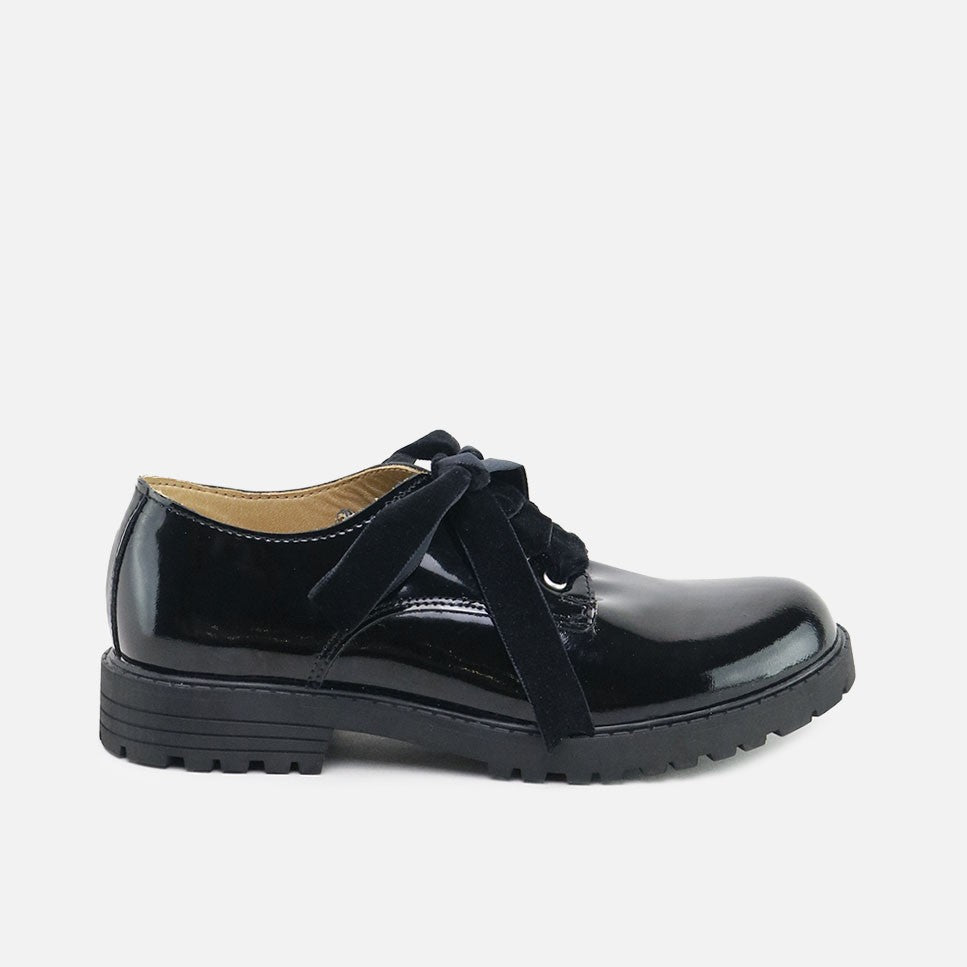 Zapatos Blucher Colegiales Charol Negro Tankee | Eli 1957